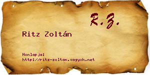 Ritz Zoltán névjegykártya